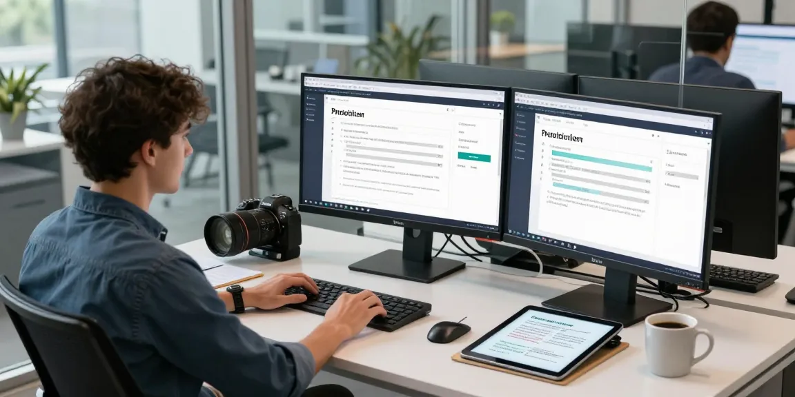 Detect PDF fraud in a modern office workspace with advanced AI tools for document verification.