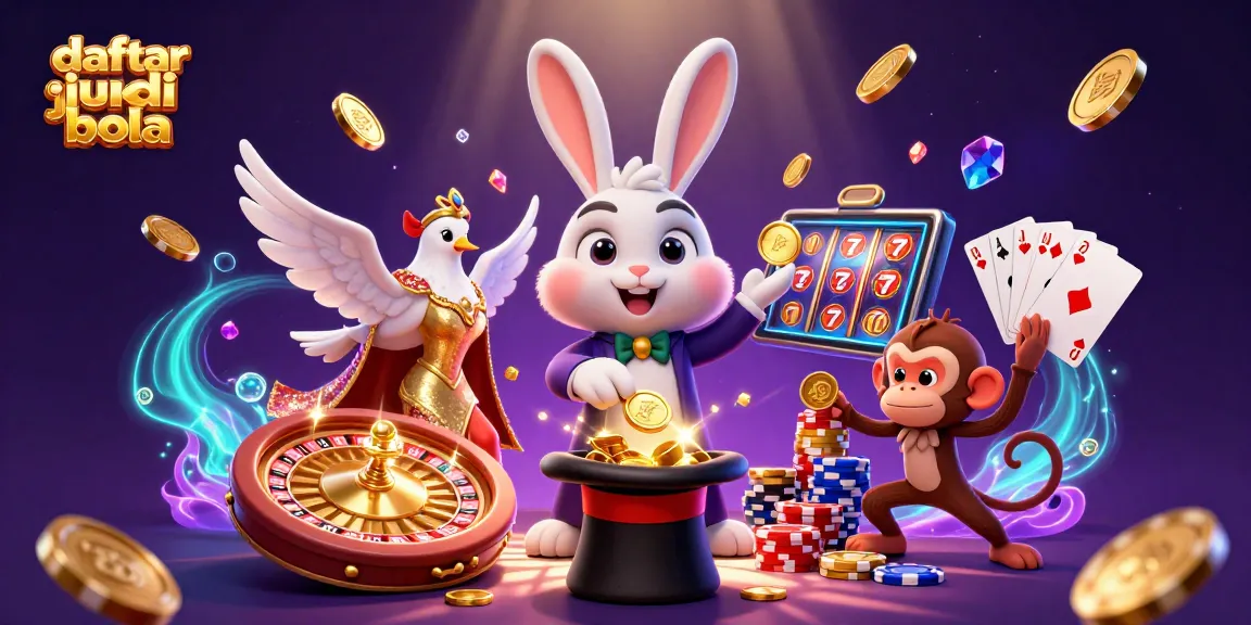 Experience daftar judi bola with exciting characters and dynamic casino elements in a dazzling 3D illustration.