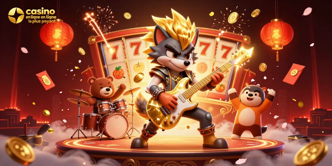 Jouez au casino en ligne le plus payant avec notre illustration dynamique des jeux et la musique électrisante.