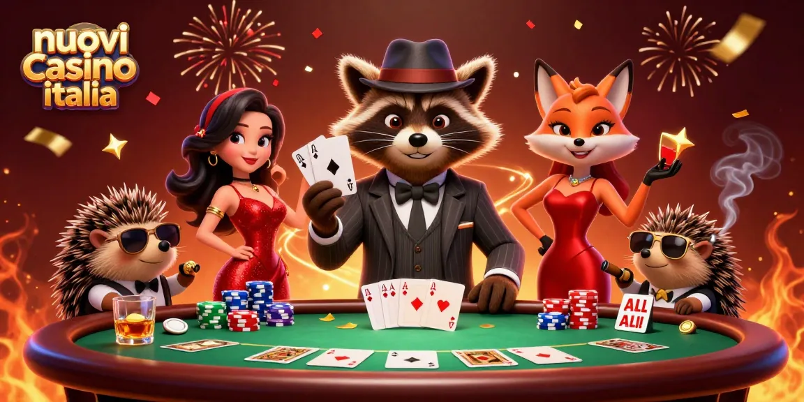 Gioca con i nuovi casinò in Italia e scopri avventure con un procione elegante e una volpe affascinante.