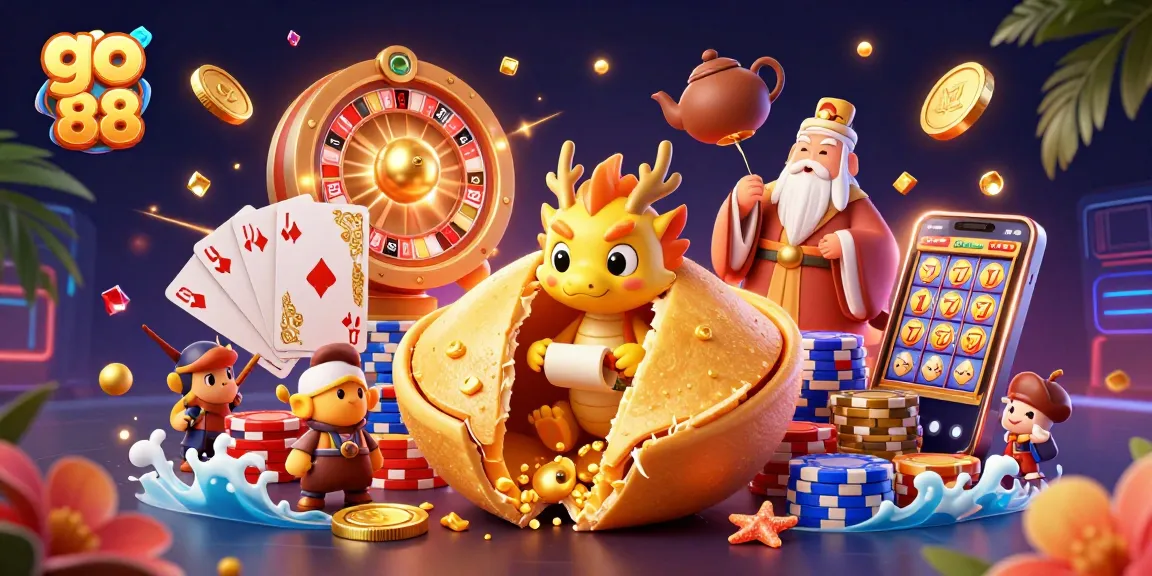 Experience exciting gameplay at go 88 with vibrant slots, golden coins, and dynamic casino elements.
