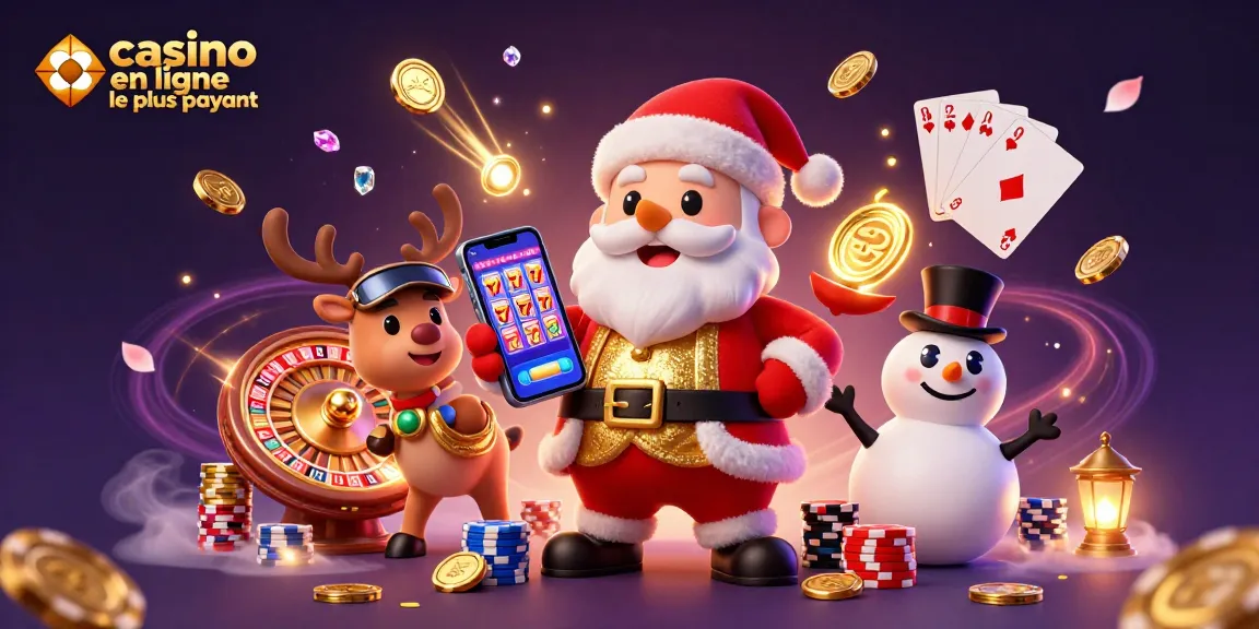 Obtenez des gains au casino en ligne le plus payant avec une illustration festive et dynamique.