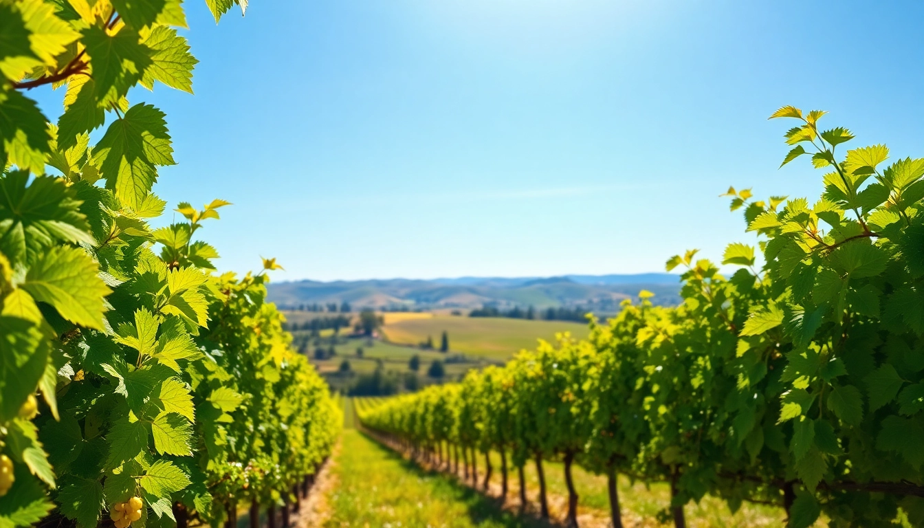 Showcase of Clarksburg CA weather with sunny vineyards and bright countryside views.