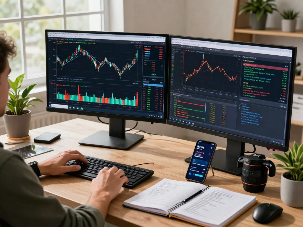 使用MetaTrader 5分析市场趋势的交易者,数据图表与策略编程结合,展现金融交易中的专业氛围。