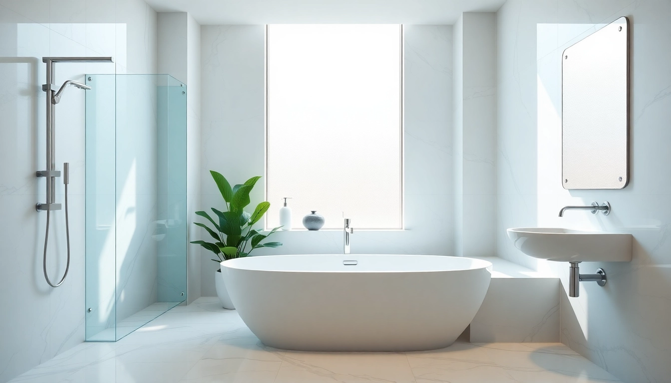 Admire the exquisite design of elegant showers Australia with modern fixtures and natural lighting.