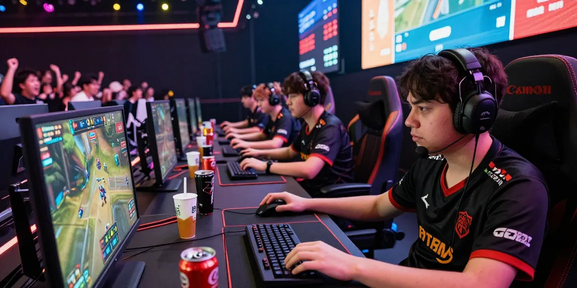 rokok88 talented players in a vibrant esports arena showcasing gaming skills