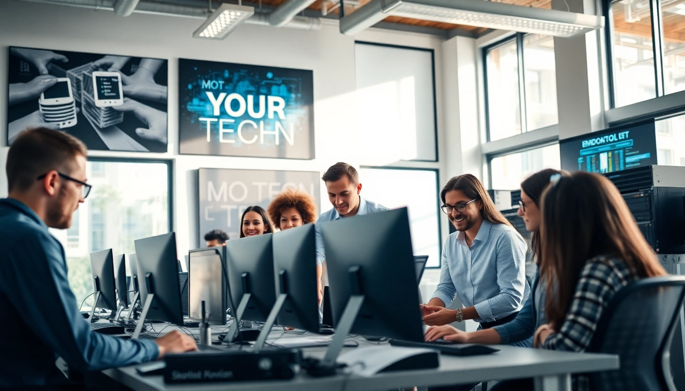 Engaged IT team providing managed it services lakeland in a modern office.