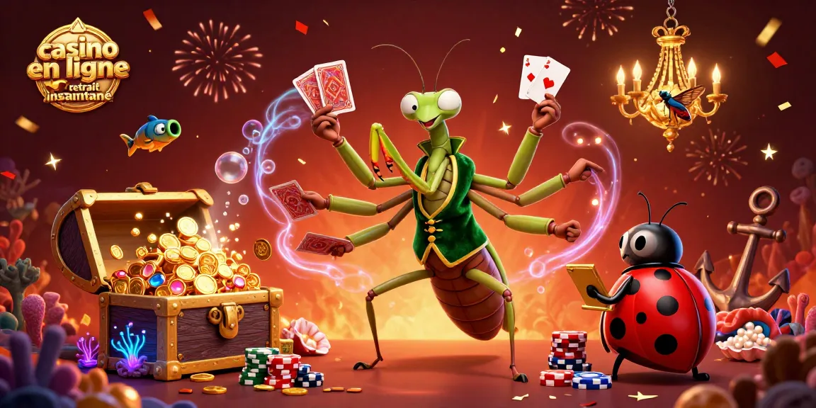 Jouez dans un casino en ligne à retrait instantané avec des personnages colorés et des éléments de jeu palpitants.