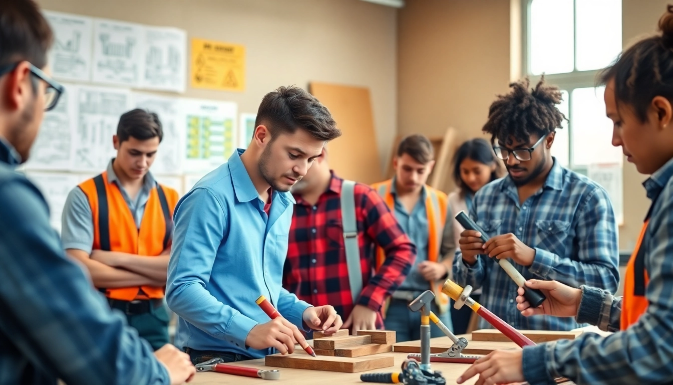 Engaging construction apprenticeship training session showcasing apprentices learning hands-on.