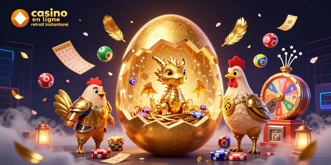 Profitez de l'animation du casino en ligne retrait instantané avec un dragon en or cristallisé.