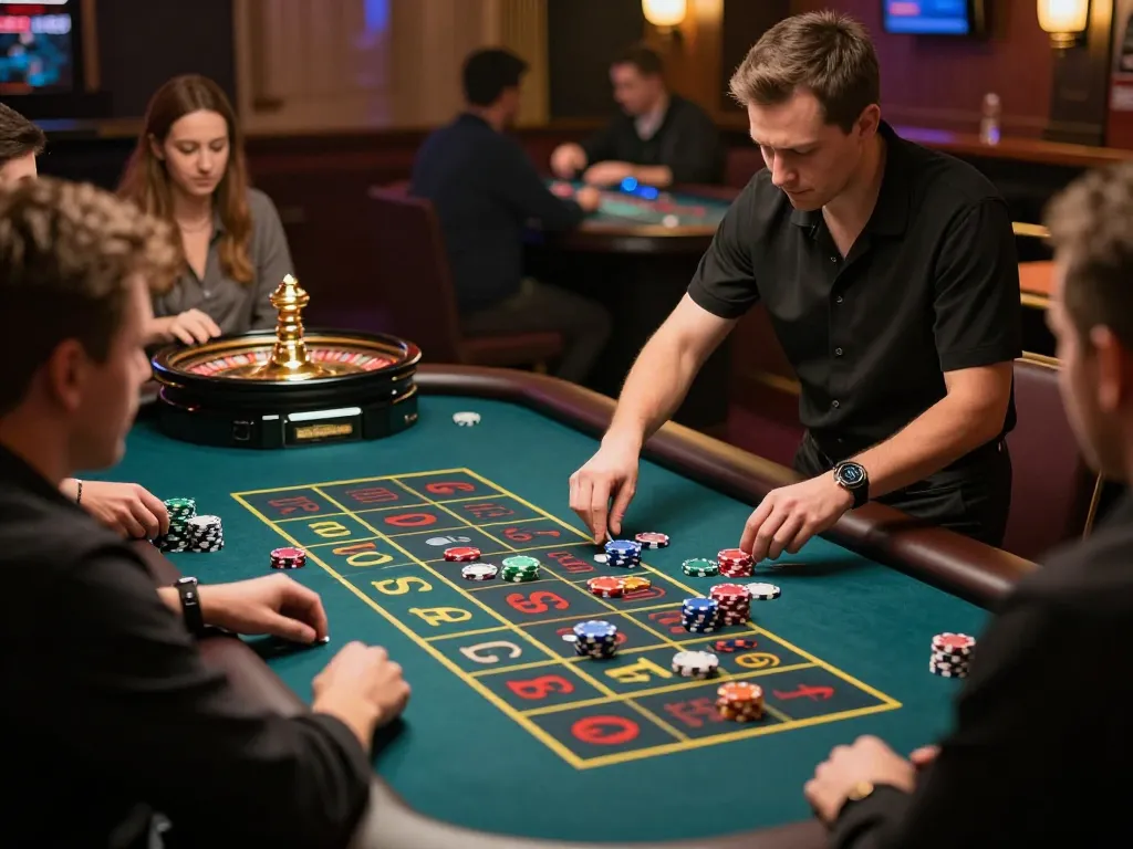 Migliori casino online europei live featuring players engaged in a lively roulette game, demonstrating excitement and strategic play.