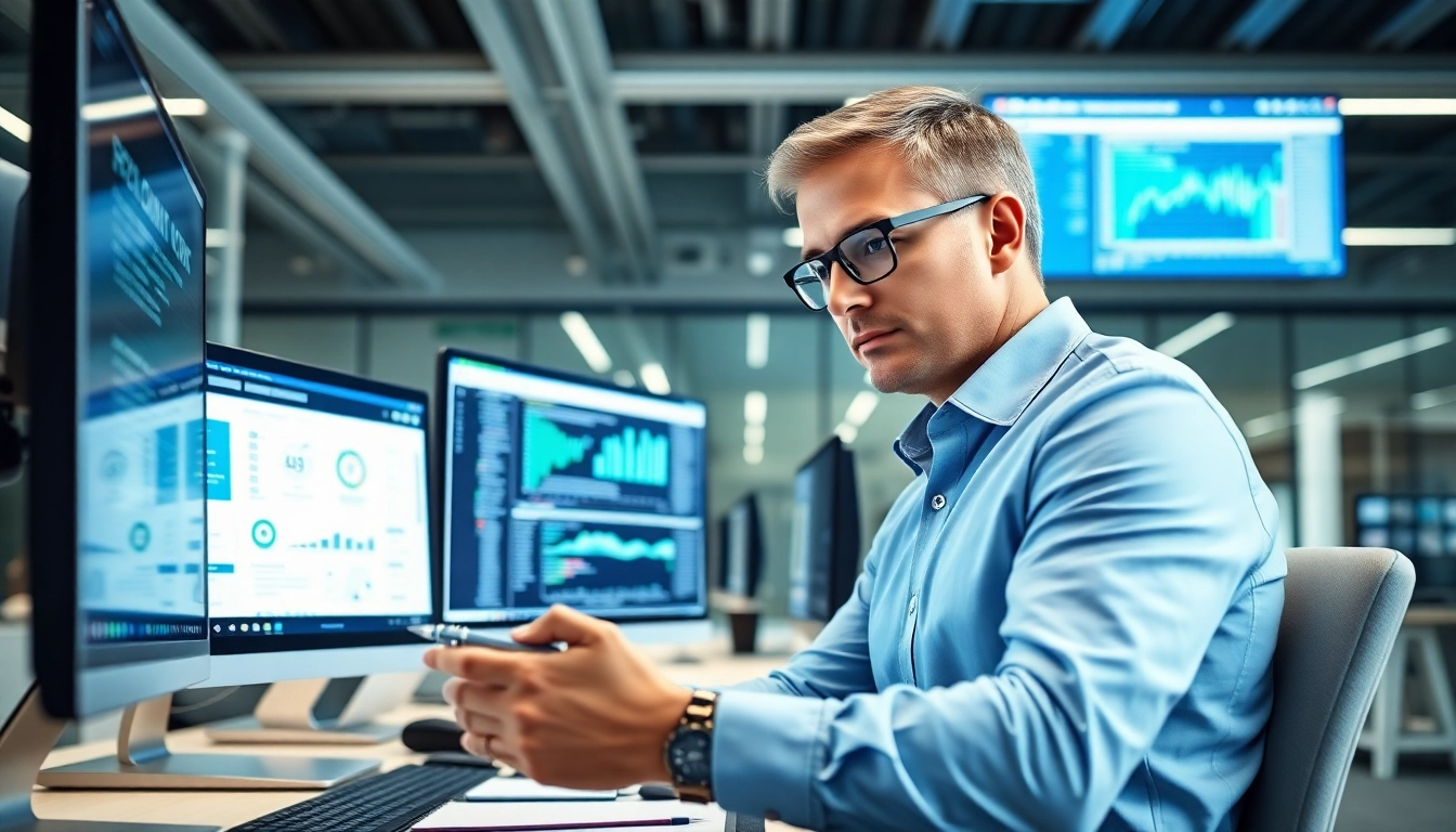Anbieter Suchmaschinenoptimierung präsentieren ihre Dienstleistungen in einem modernen Büro.
