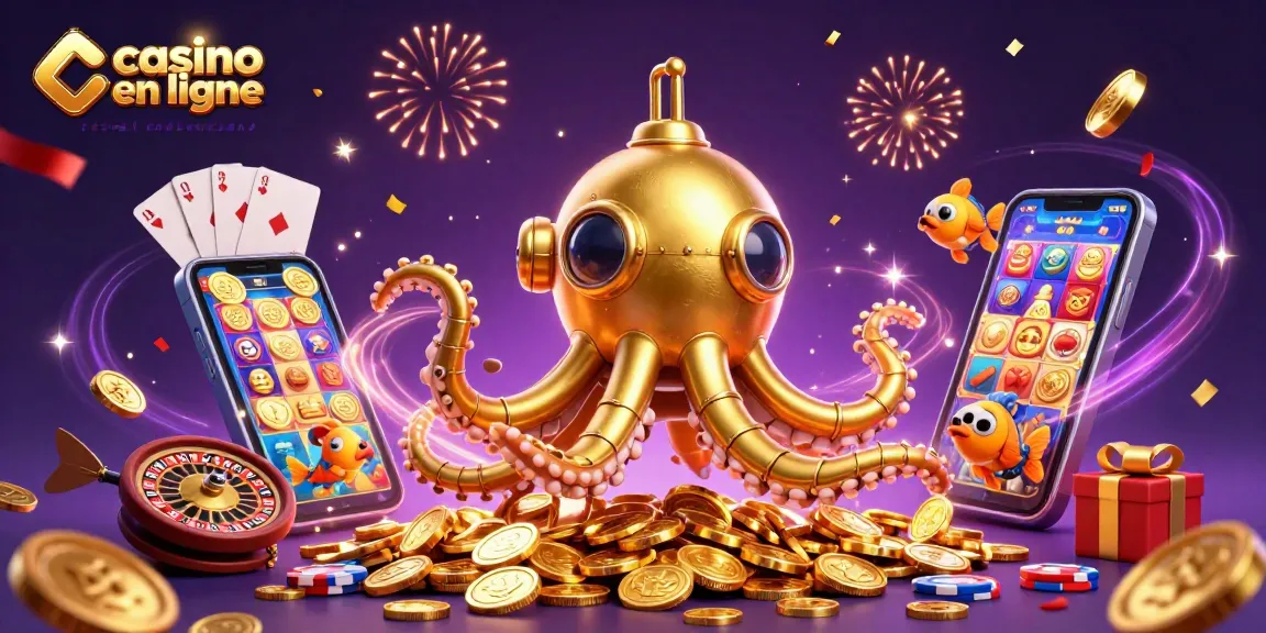 Le casino en ligne retrait instantané offre des gains rapides avec des monstres marins au milieu de pièces d'or.