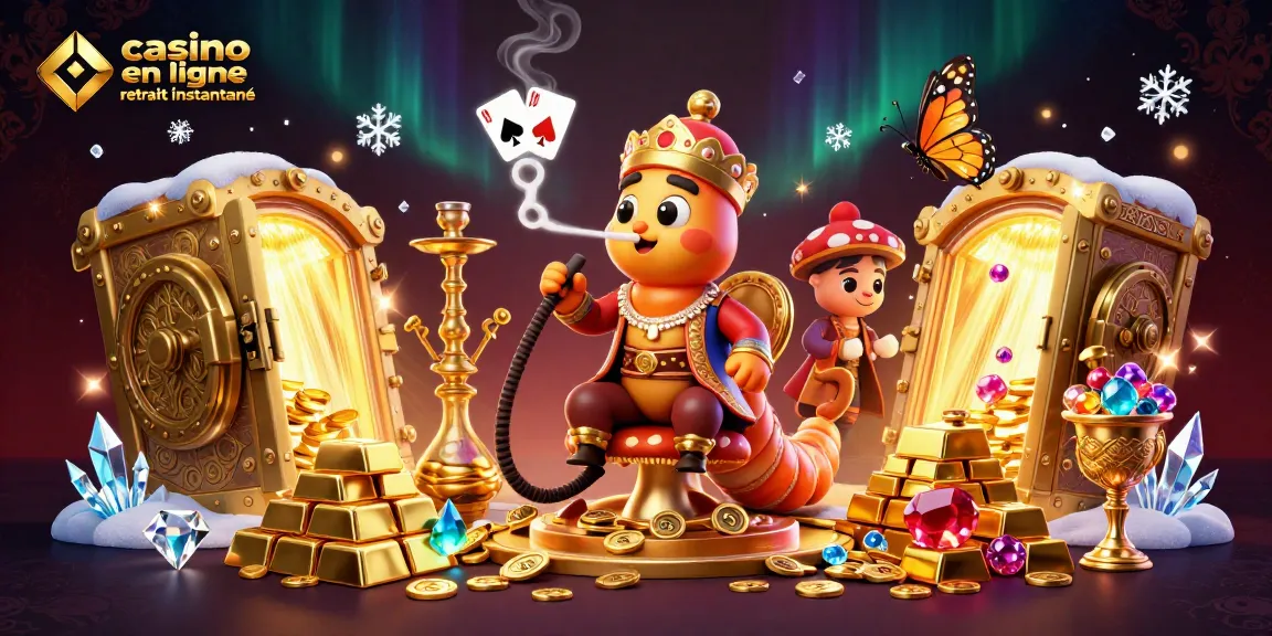 Jouez à un casino en ligne retrait instantané avec des trésors et personnages animés mystérieux.