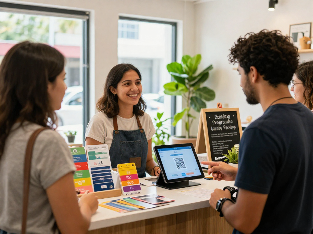Loyalty application in action, showcasing engaging interactions at a small business.