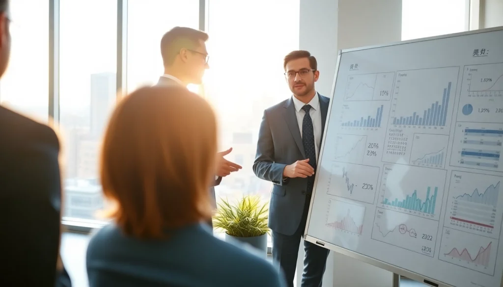 카드깡 개념을 설명하는 전문가의 모습, 동적인 사무실 환경