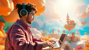 Engage with the creative world of Freedom X, showcasing an AI-driven game maker in action.