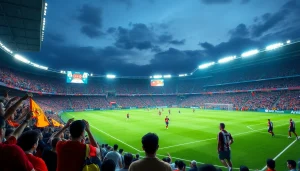 해외축구중계의 열기를 느끼며 응원하는 팬들과 경기 모습