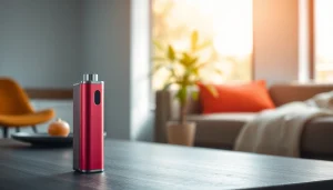 Elfbar präsentiert auf einem stilvollen Tisch mit fokussierter Beleuchtung.