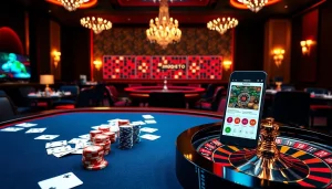 The indibet.com app enhances user experience on a poker table with vibrant chips and cards.
