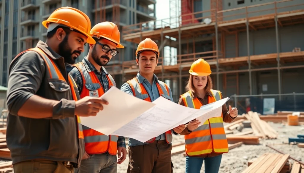 Construction apprenticeships in the Carolinas feature diverse workers engaged at a vibrant job site.