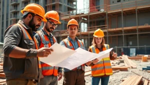 Construction apprenticeships in the Carolinas feature diverse workers engaged at a vibrant job site.