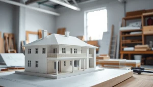 Architekturmodellbau Aachen: Detaillierte Darstellung eines präzise gefertigten Architekturmodells im Studio.