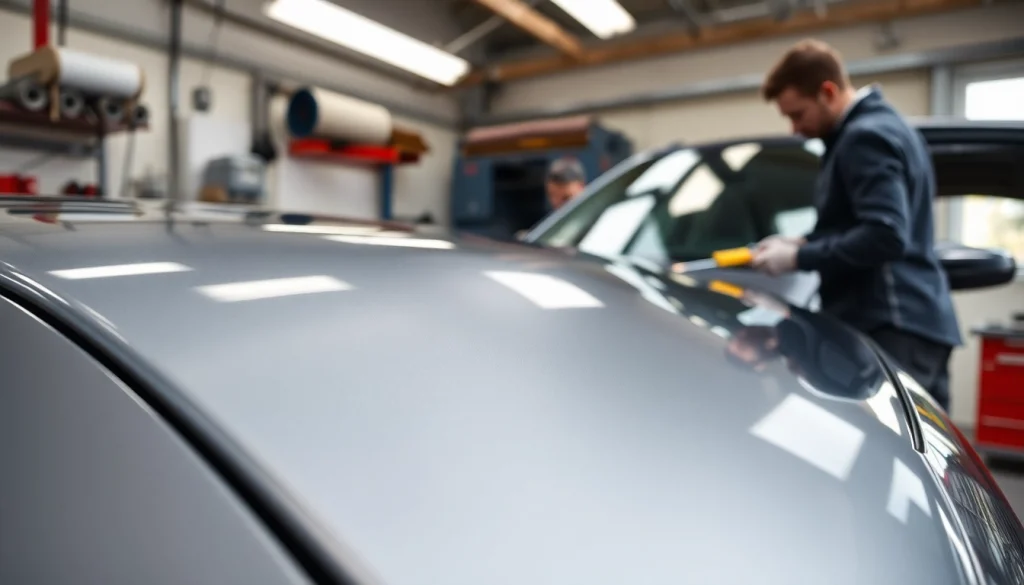 PPF Chattanooga installation process showing a technician working meticulously on a vehicle.