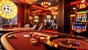 Experience the thrill of gambling with rr88c.mobi at a luxurious casino table with vibrant games.