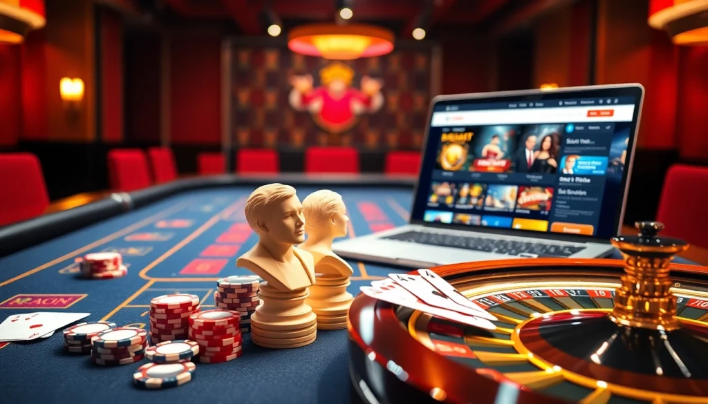Engaging gamblers on the raja toto88 platform with vibrant poker setups and exciting game visuals.