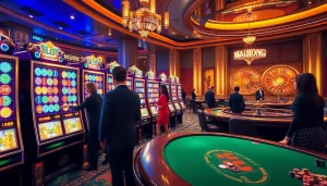 Engage with the thrilling slot demo mahjong experience at a luxurious casino setting.