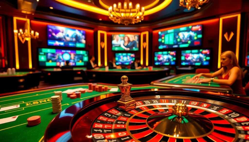 Un gameplay passionnant au meilleur casino en ligne 2026, mettant en valeur des jetons de poker vibrants et une roue de roulette.