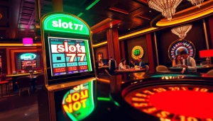 Experience the thrill of winning at slot777 with players enjoying vibrant casino games.