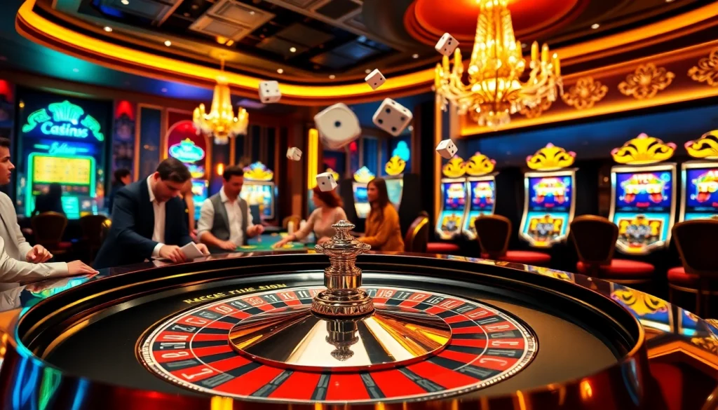 Scène engageante au meilleur casino en ligne 2026 avec des joueurs profitant de la roulette et des machines à sous.