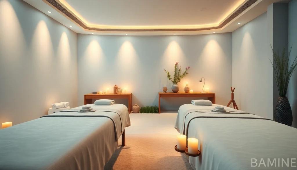 편안한 장식이 있는 고요한 스파 환경에서의 회복적인 속초마사지 경험.