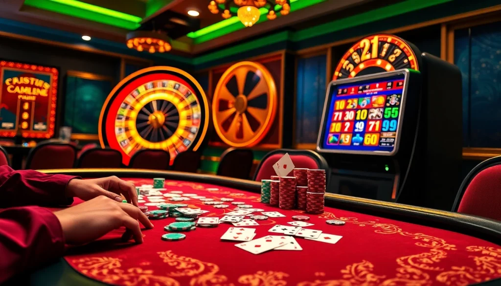 Découvrez l'excitation au meilleur casino en ligne 2026 avec des tables de poker luxueuses, des machines à sous vibrantes et des joueurs élégants.