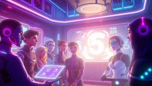 Explore captivating avatars in a vibrant digital chat space for the best nsfw ai chatbots, showcasing diverse personalities.