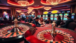 Vivez des jeux palpitants au meilleur casino en ligne 2026 avec une scène de table de poker excitante.